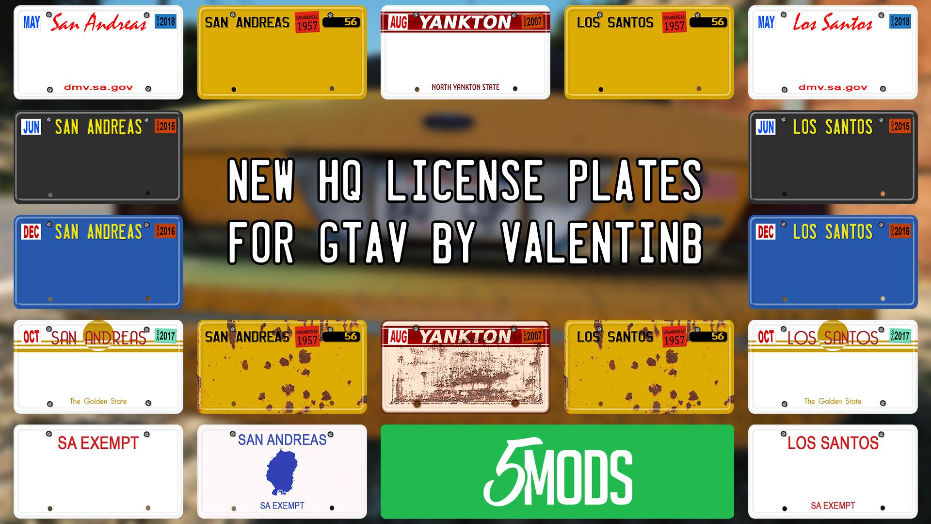 gta 5 license plate database